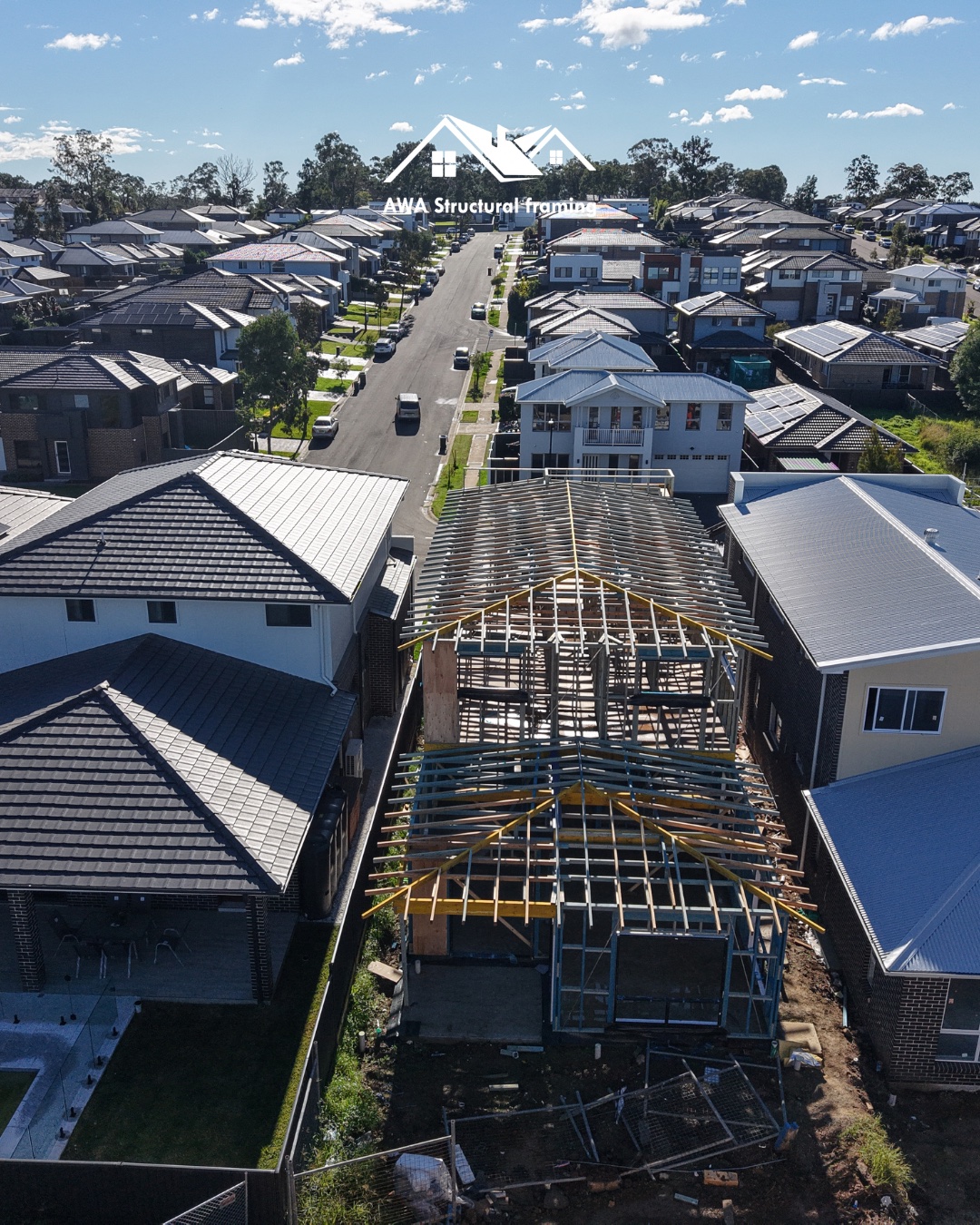 House frame — AWA Structural Framing, Sydney
